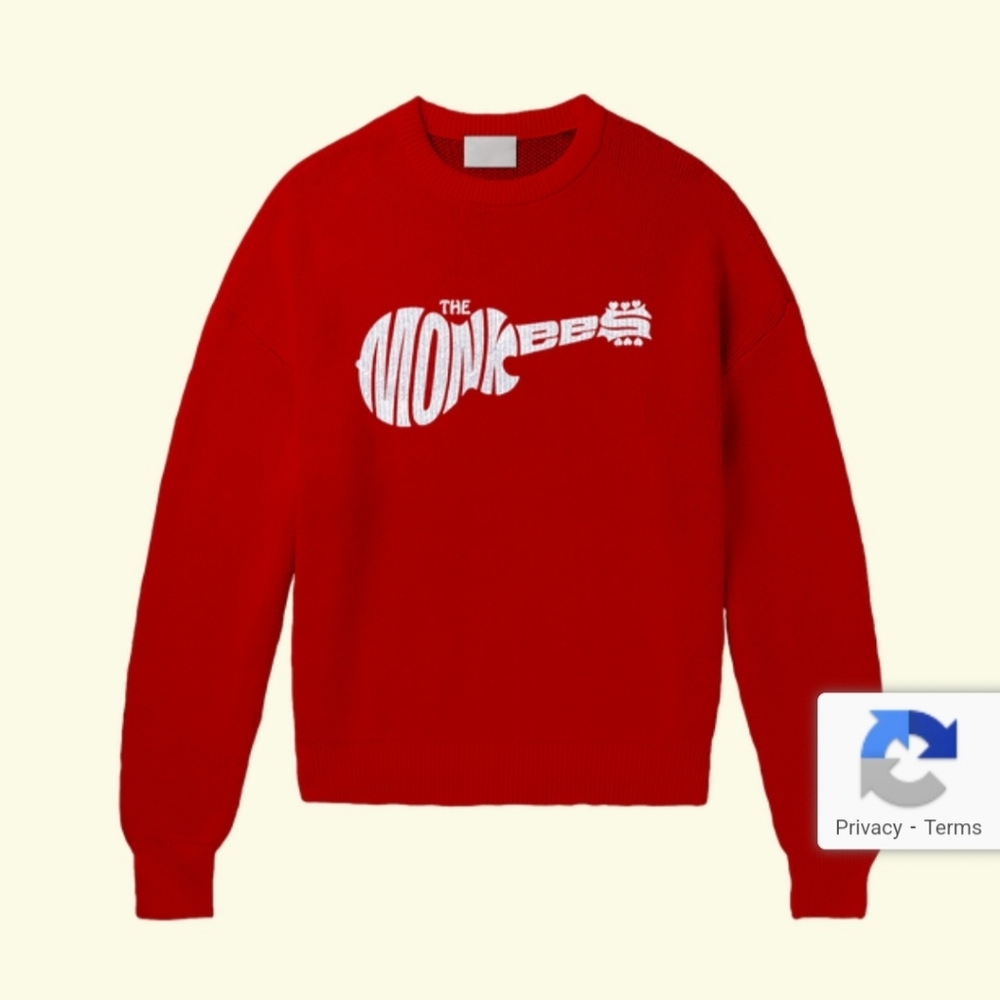 NWOT 'The Monkees Holiday Crewneck' official Band Merch - Bright Red - Picture 5 of 9